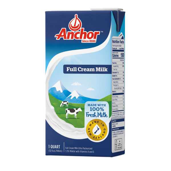 Anchor full cream milk 12 x 1L