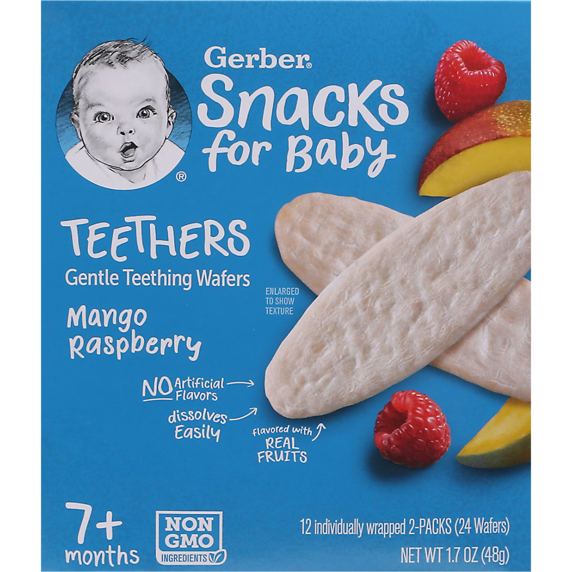 Bánh gạo Gerber vị Xoài, Mâm Xôi 48g