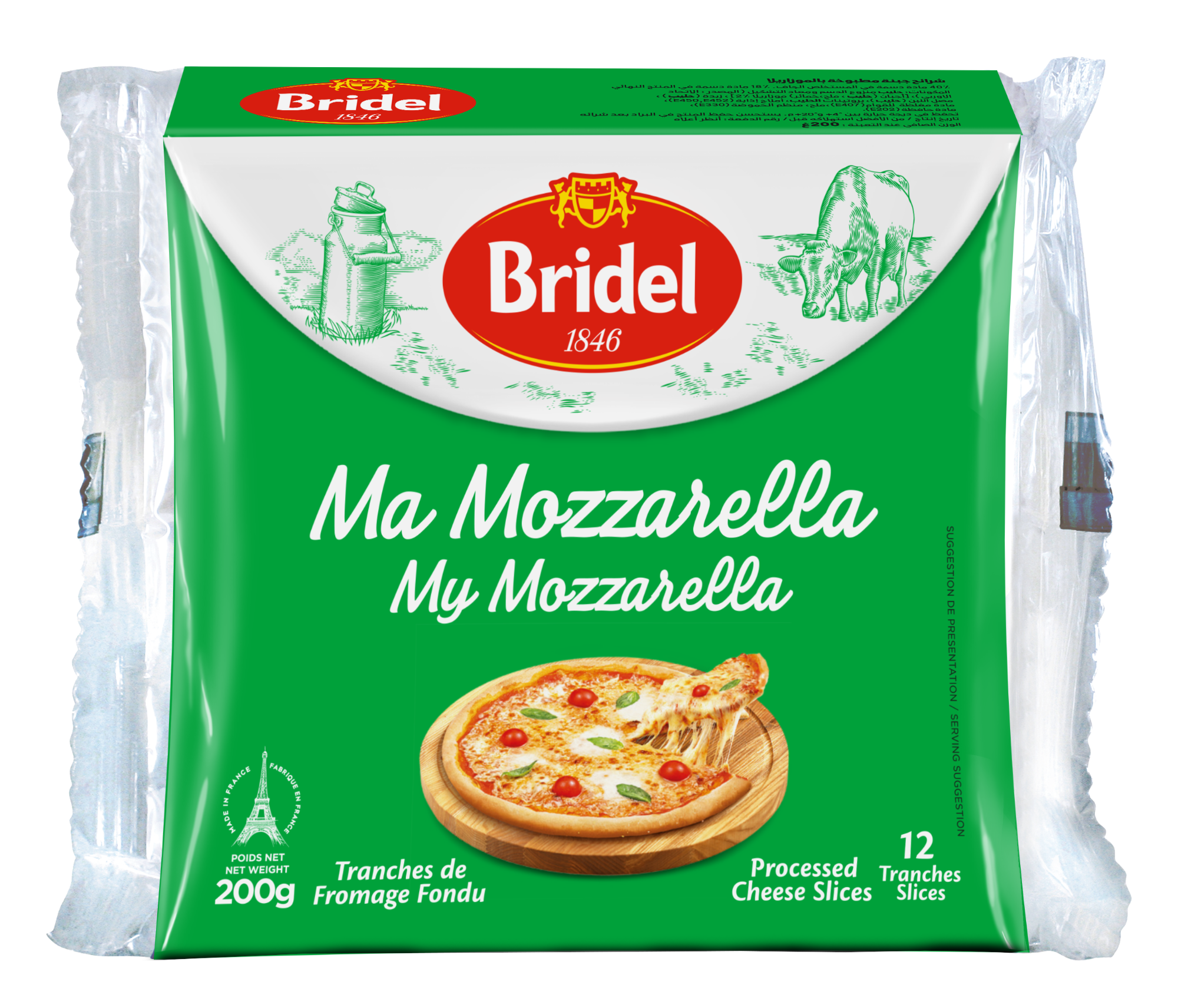 Phô mai lát Mozzarella Bridel 200g