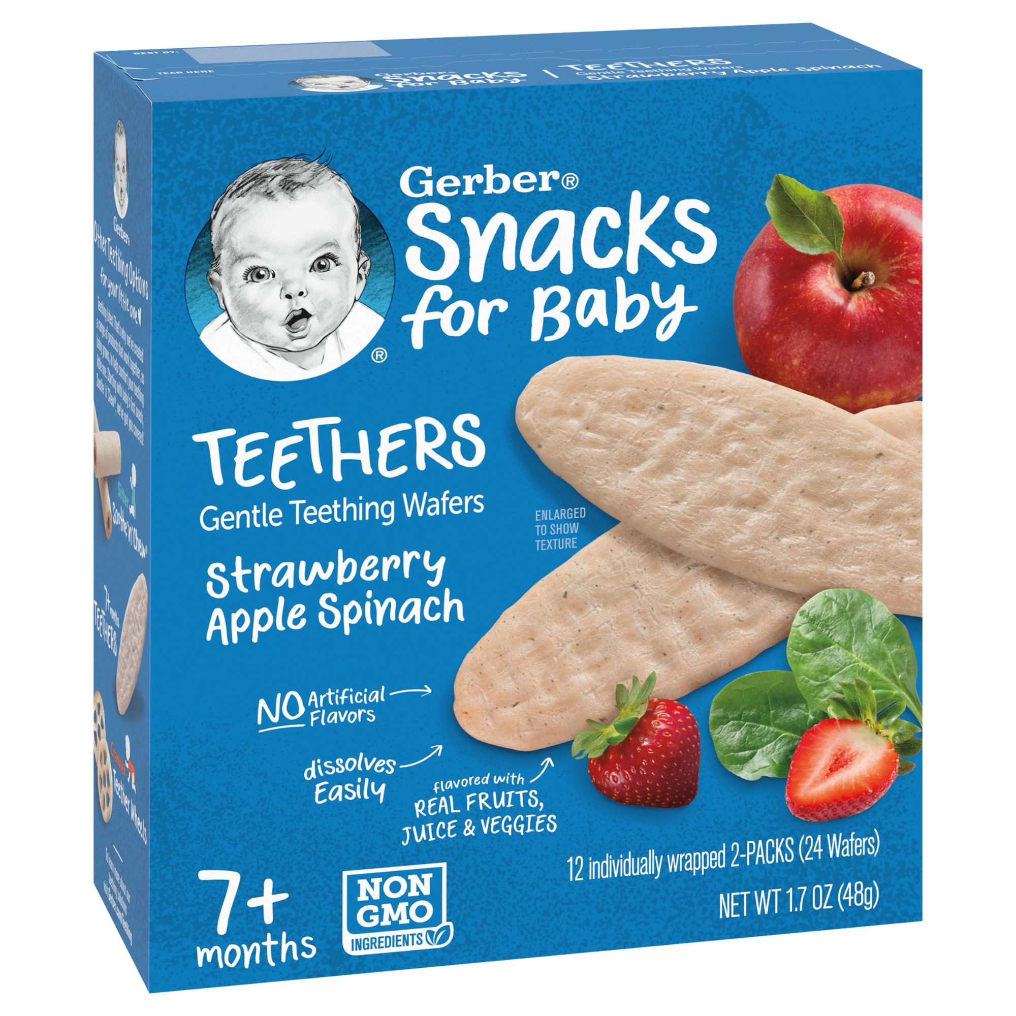 Bánh gạo Gerber vị Dâu Táo Cải bó xôi 48g