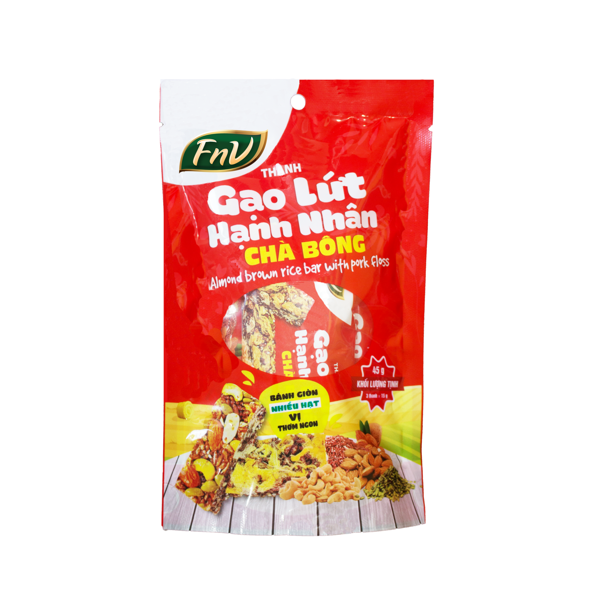 Thanh Gạo Lứt Hạnh Nhân Chà Bông 45g