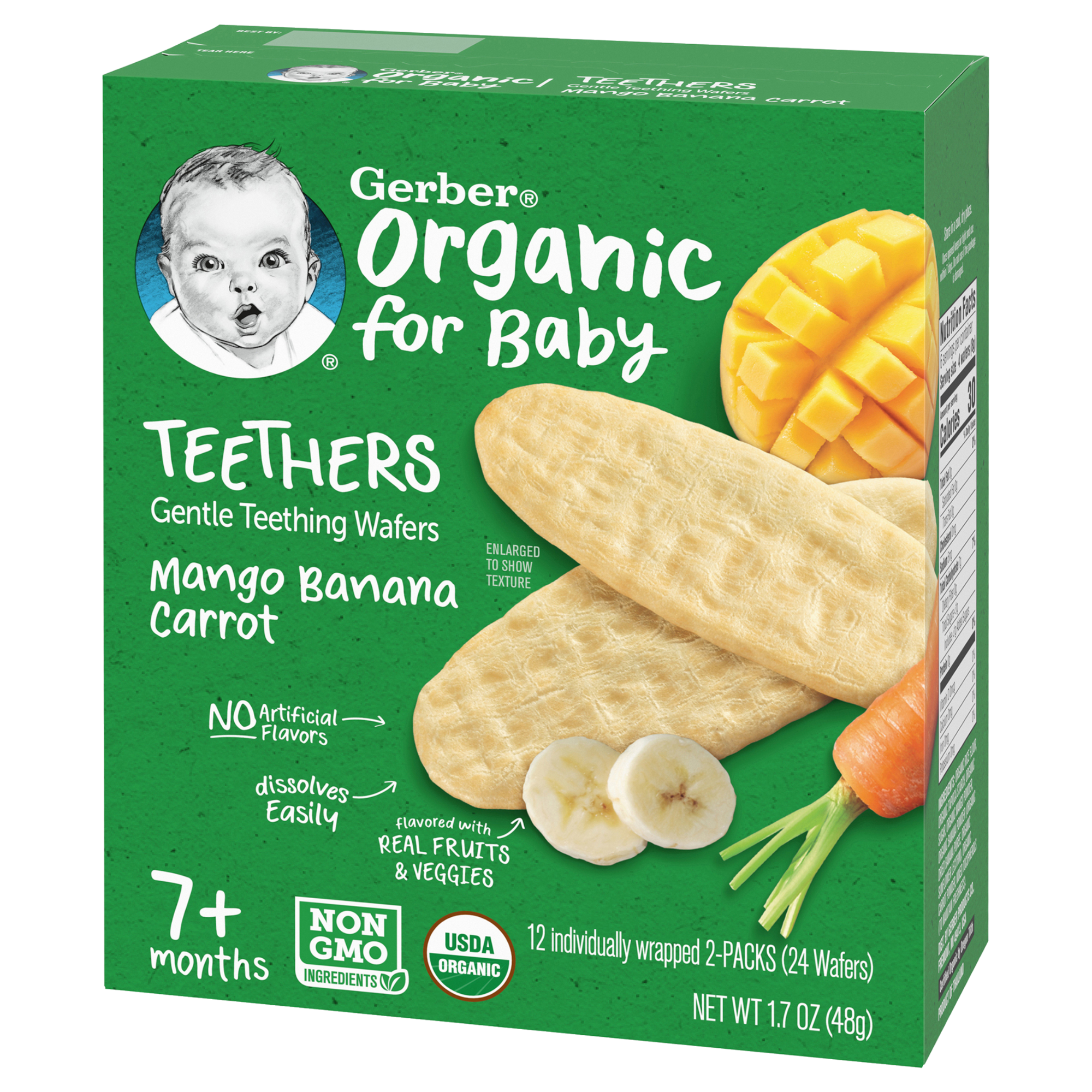 Bánh gạo Gerber vị Xoài Chuối Cà rốt 48g