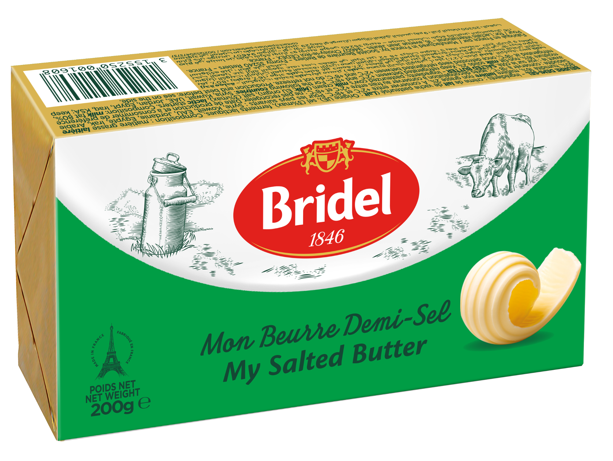 Bơ mặn Bridel 80% béo 200g