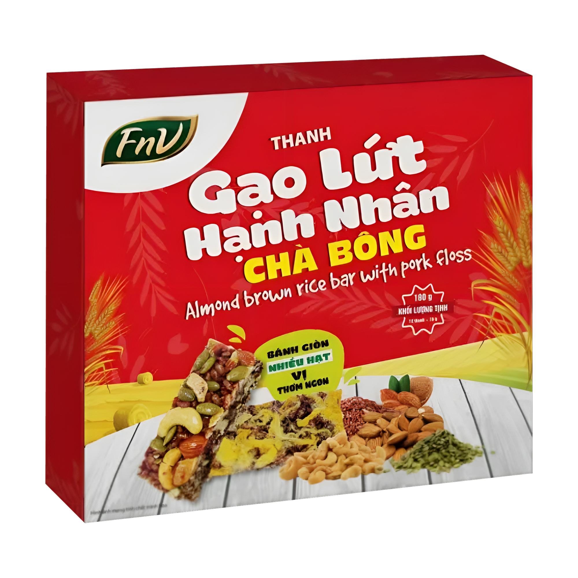 Thanh Gạo Lứt Hạnh Nhân Chà Bông 180g/Hộp