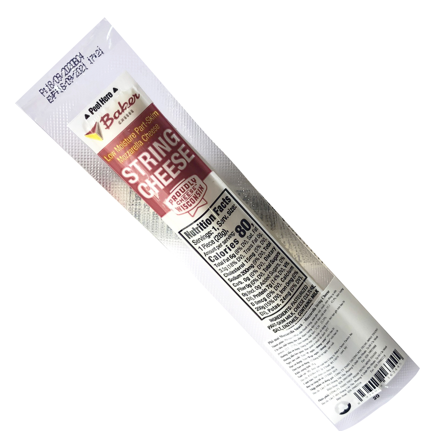 Mozzarella String Cheese Snack 28g