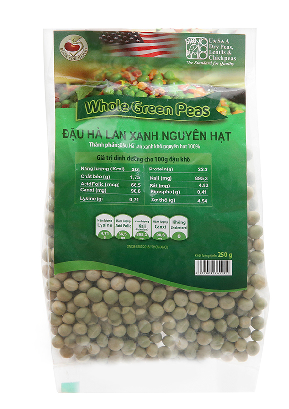 Đậu Hà Lan xanh nguyên hạt 250gr x 40