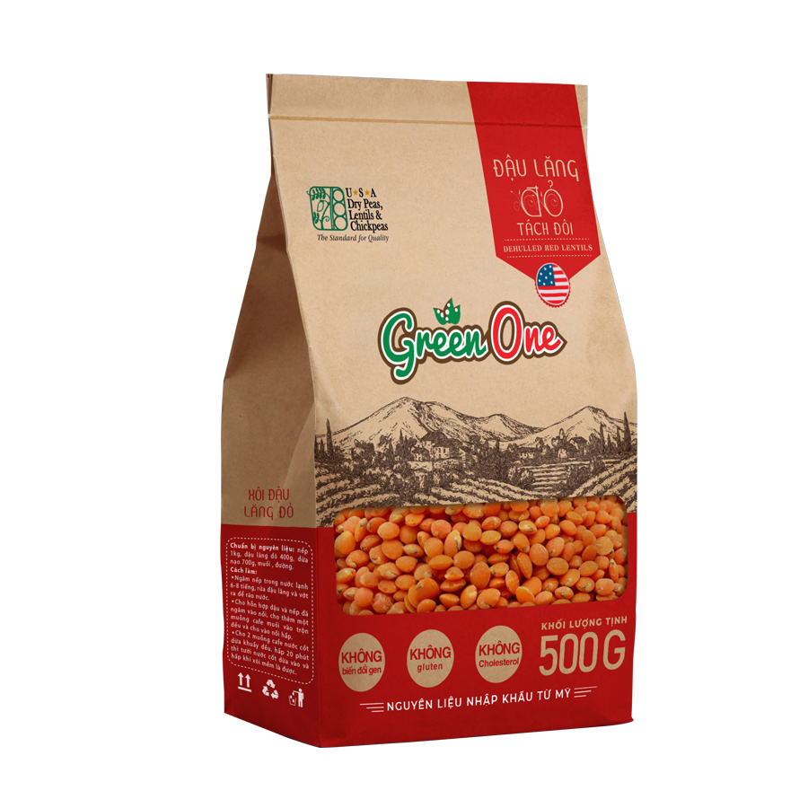 Đậu Lăng Đỏ Tách Đôi Green One 500g
