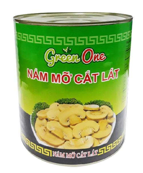 Nấm mỡ cắt lát đóng lon Green One 2840 g x 6