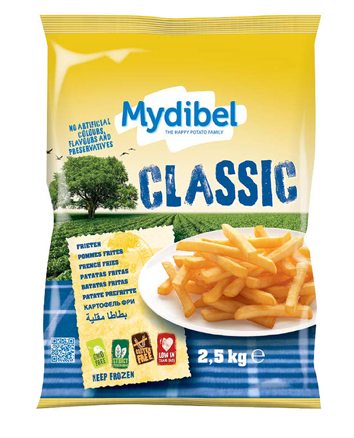  Khoai Tây Đông Lạnh Cắt Thẳng 9/9 Hiệu Mydibel 2.5Kg 