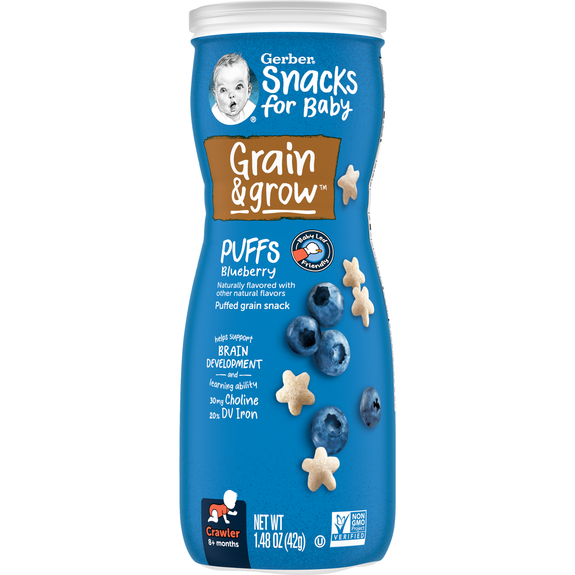 Bánh ăn dặm Gerber Puffs Vị Việt Quất 42G